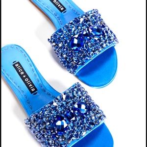 Alice & Olivia sequin slides sz 36.5